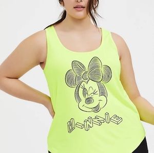 Torrid Disney Minnie Mouse Neon Yellow Active Tank 3x